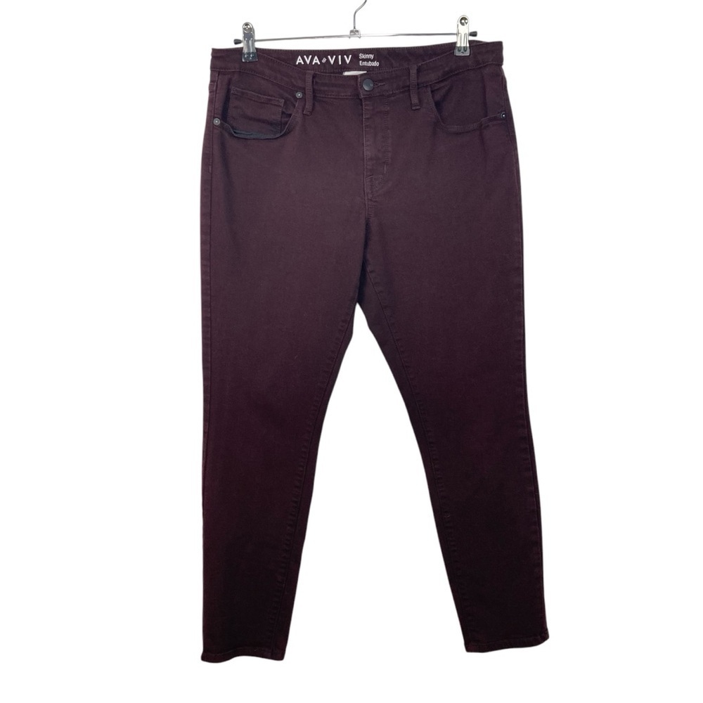 Ava & Viv 14W Maroon Wine, Purpley-Brown Super Skinny, Short (26" inseam) Jeans